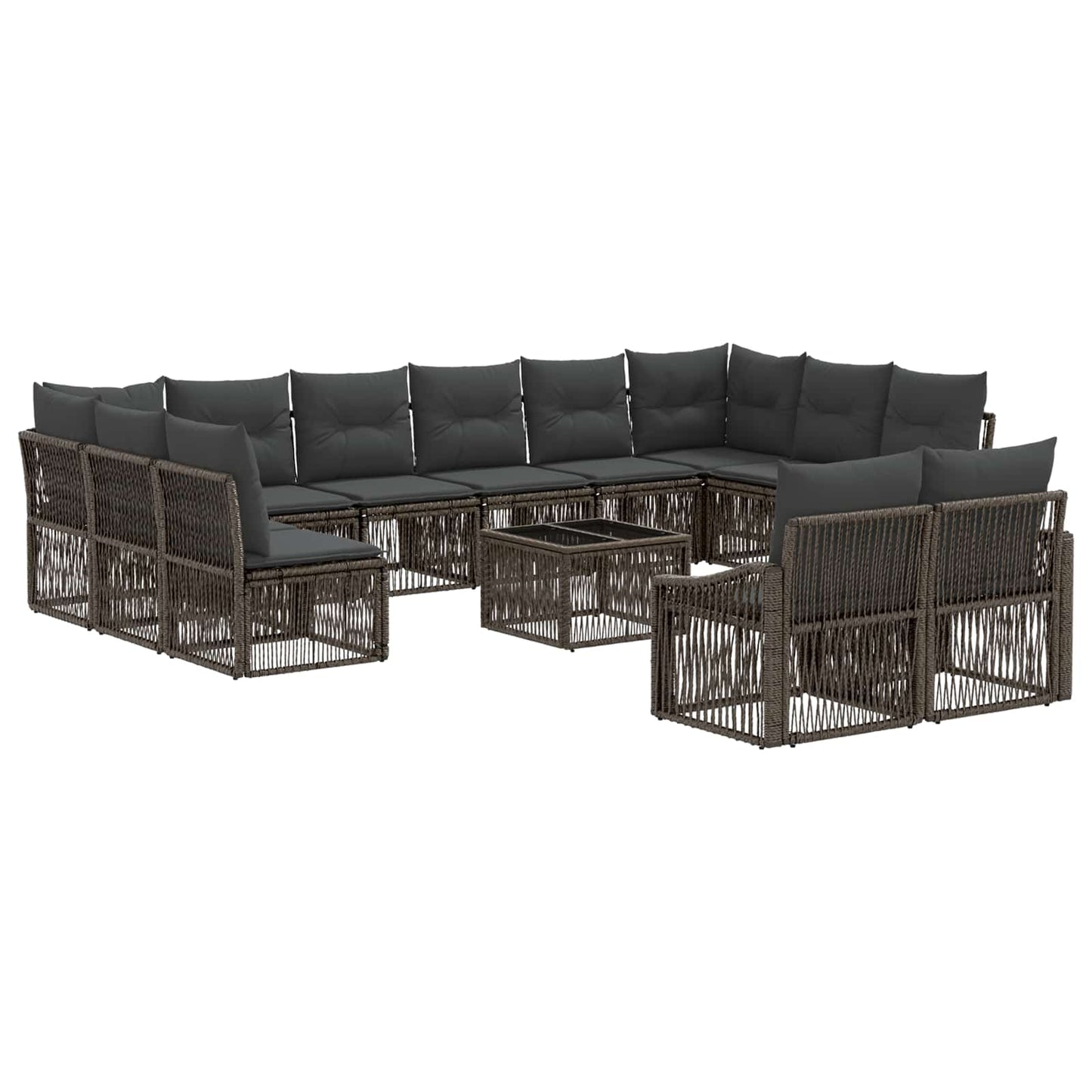 Set Divano da Giardino 13 pcs Grigio polyrattan | homemem39