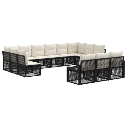 Set Divano da Giardino 13 pcs Nero polyrattan | homemem39