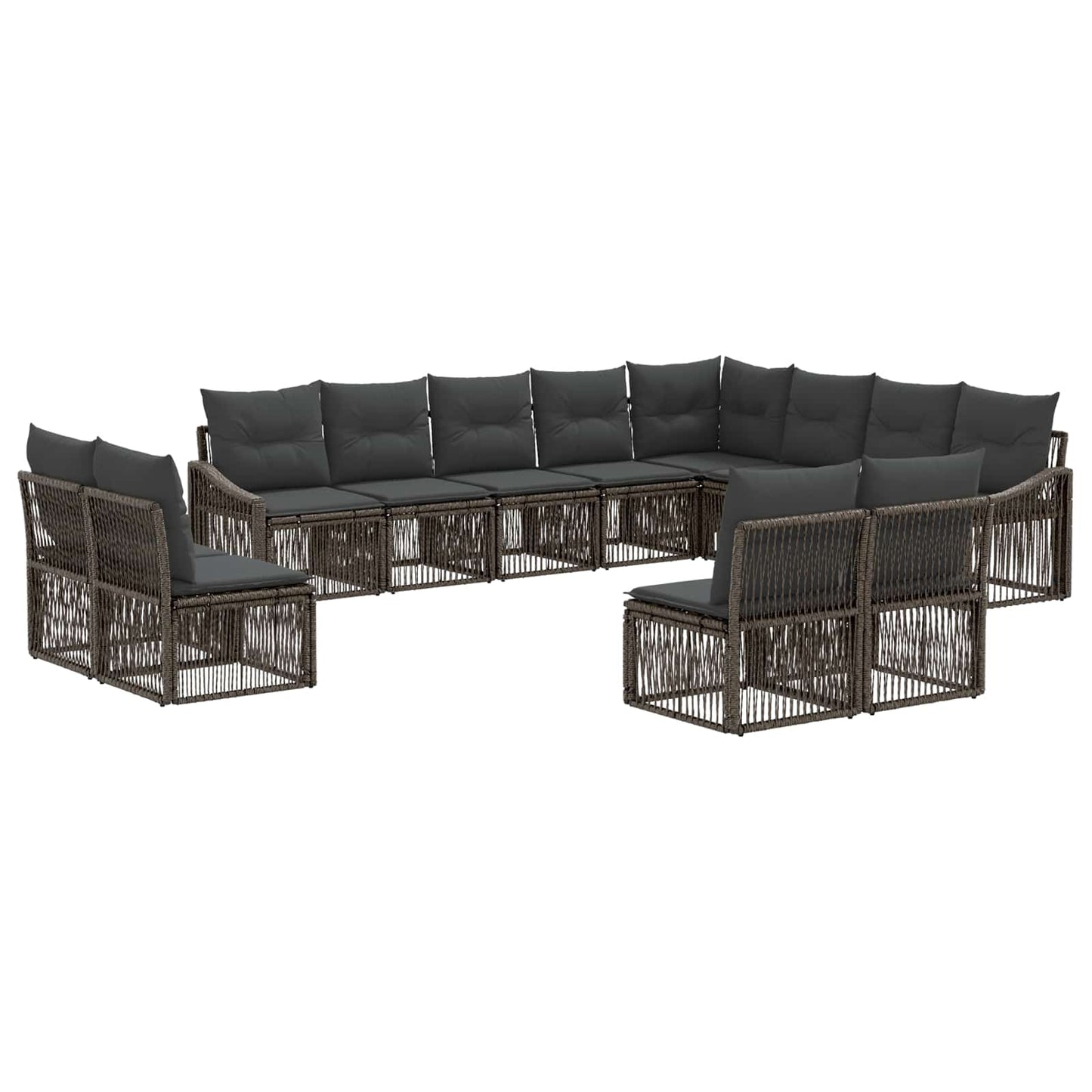 Set Divano da Giardino 12 pcs Grigio polyrattan | homemem39