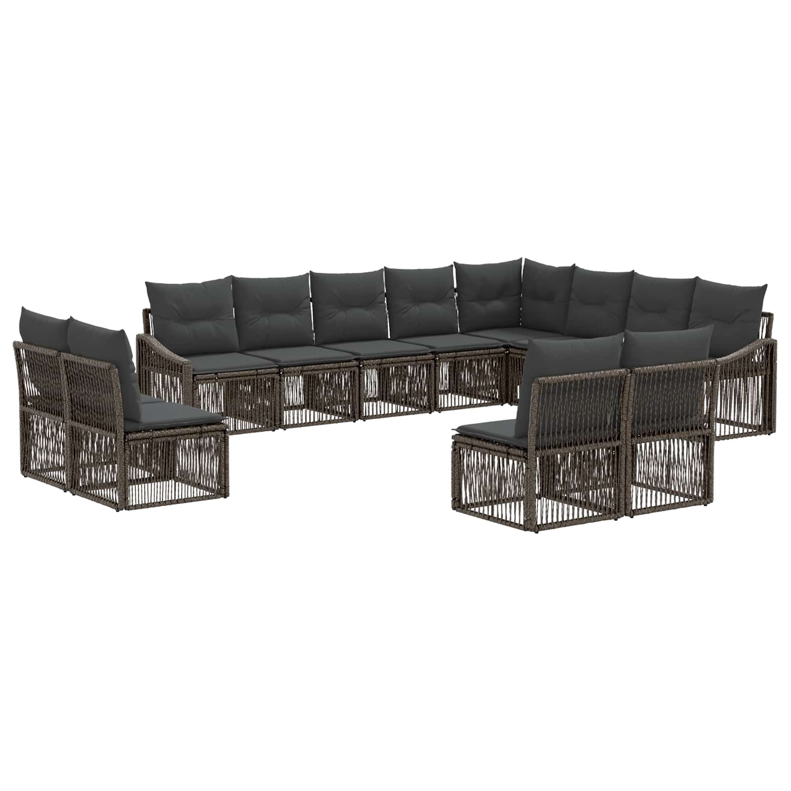 Set Divano da Giardino 12 pcs Grigio polyrattan | homemem39