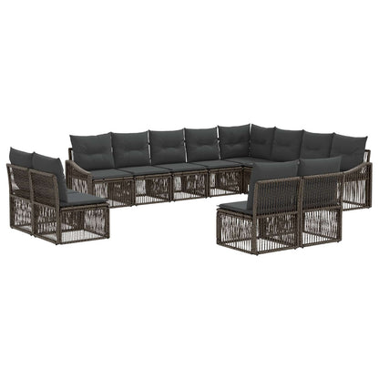 Set Divano da Giardino 12 pcs Grigio polyrattan | homemem39