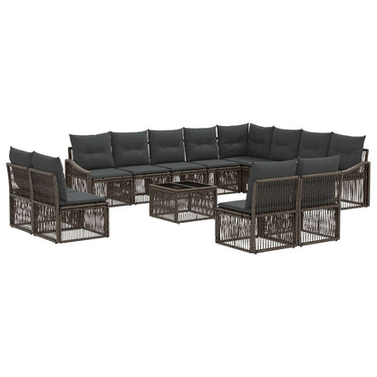 Set Divano da Giardino 13 pcs Grigio polyrattan | homemem39