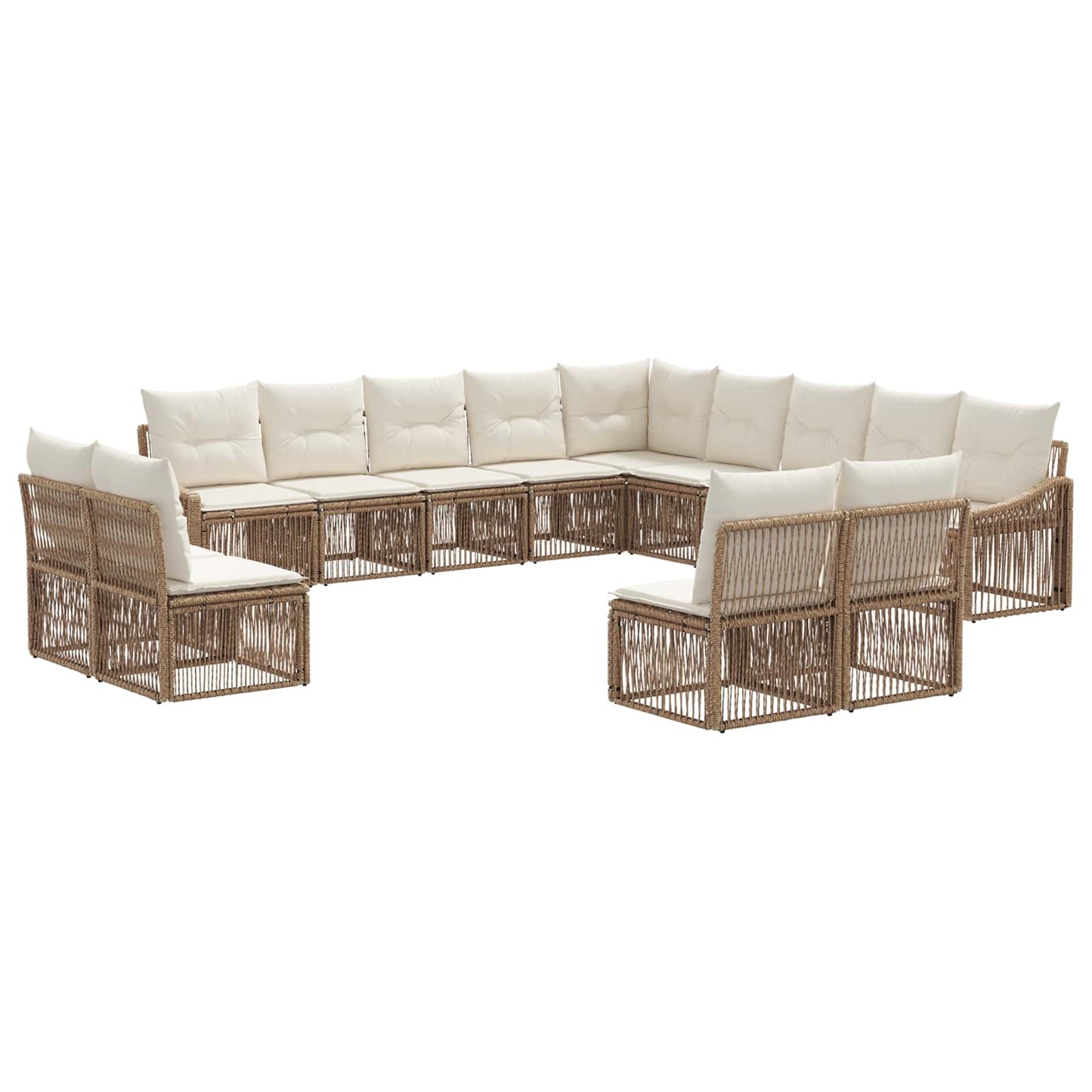 Set Divano da Giardino 13 pcs Beige polyrattan | homemem39