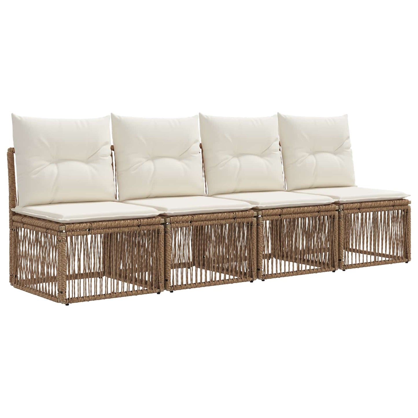 Set Divano da Giardino 12 pz Beige polyrattan