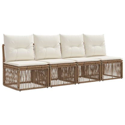 Set Divano da Giardino 12 pz Beige polyrattan