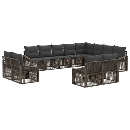 Set Divano da Giardino 12 pcs Grigio polyrattan | homemem39