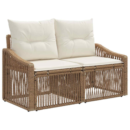 Set Divano da Giardino 13 pz Beige polyrattan