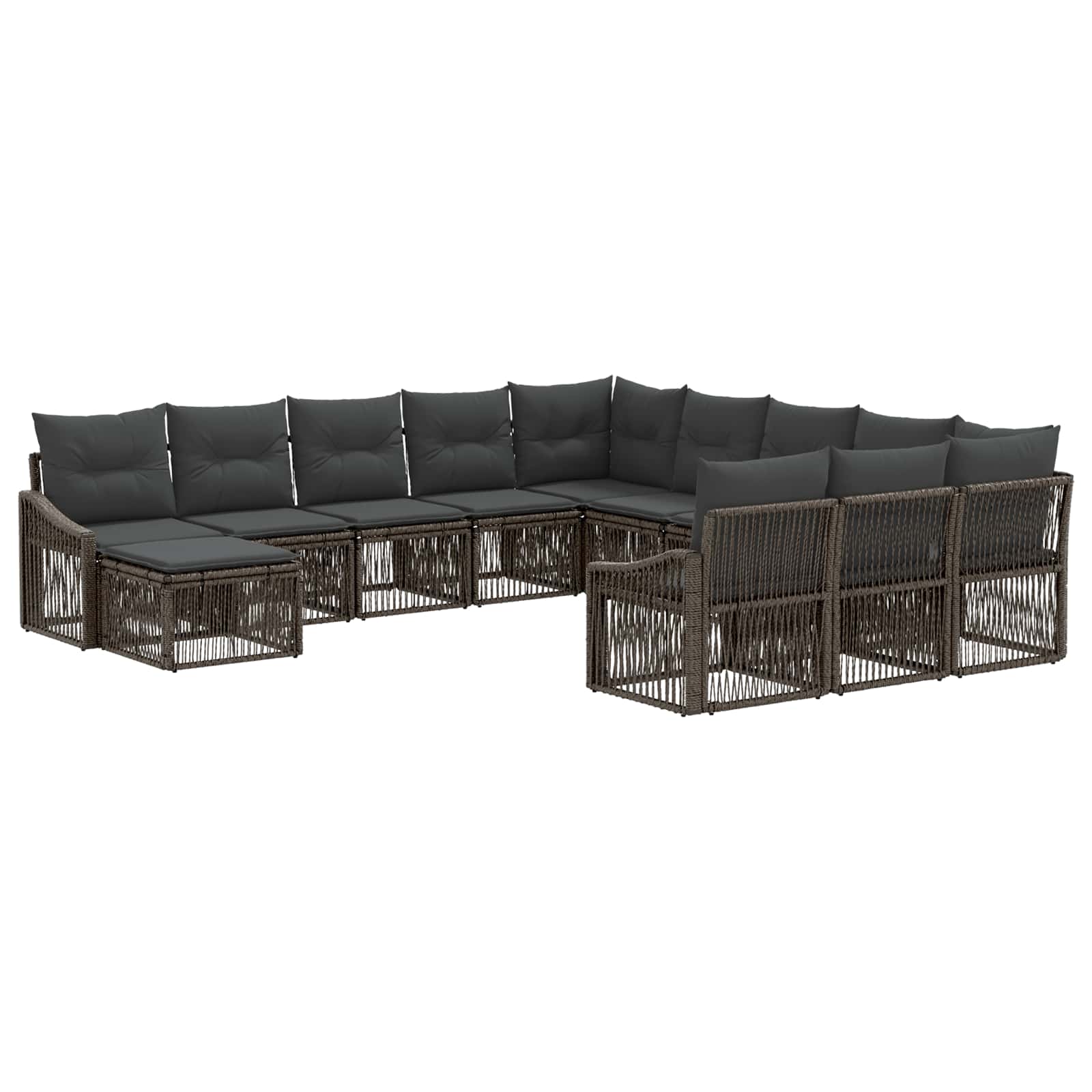 Set Divano da Giardino 12 pcs Grigio polyrattan | homemem39