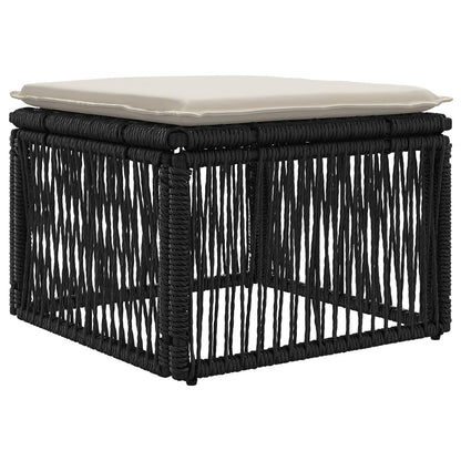 Set Divano da Giardino 13 pz Nero polyrattan
