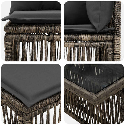Set Divano da Giardino 13 pcs Grigio polyrattan | homemem39