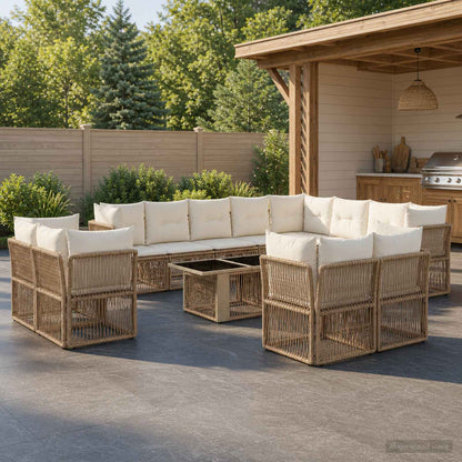 Set Divano da Giardino 13 pz polyrattan