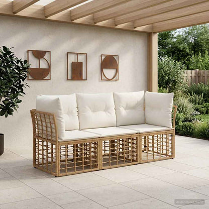Set di divani da esterno Naturale Poliestere | homemem39