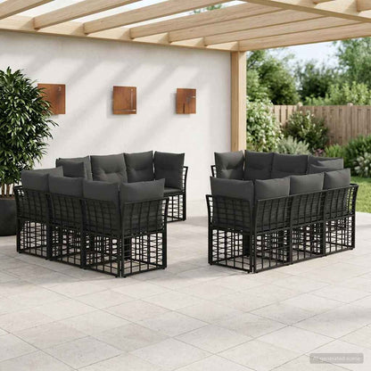 Set di divani da esterno Nero Poliestere | homemem39