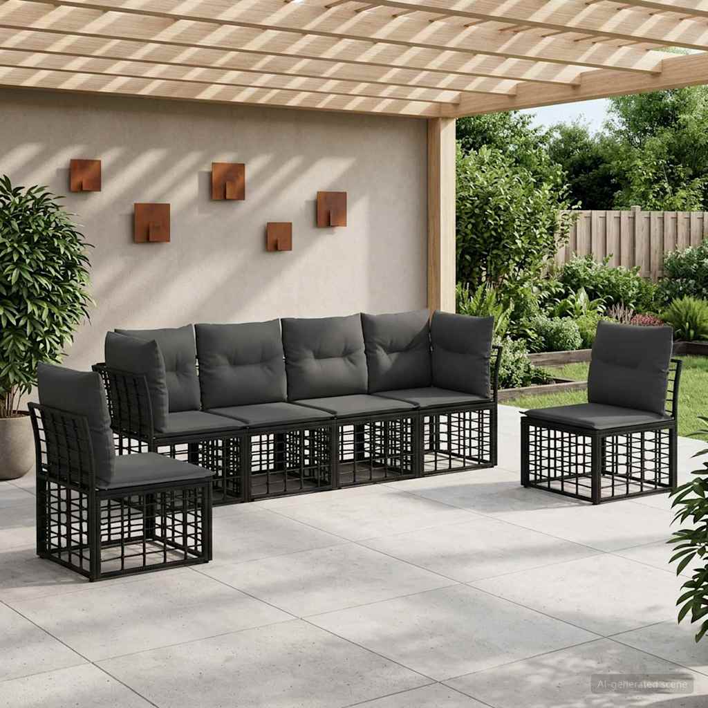 Set di divani da esterno Nero Poliestere | homemem39