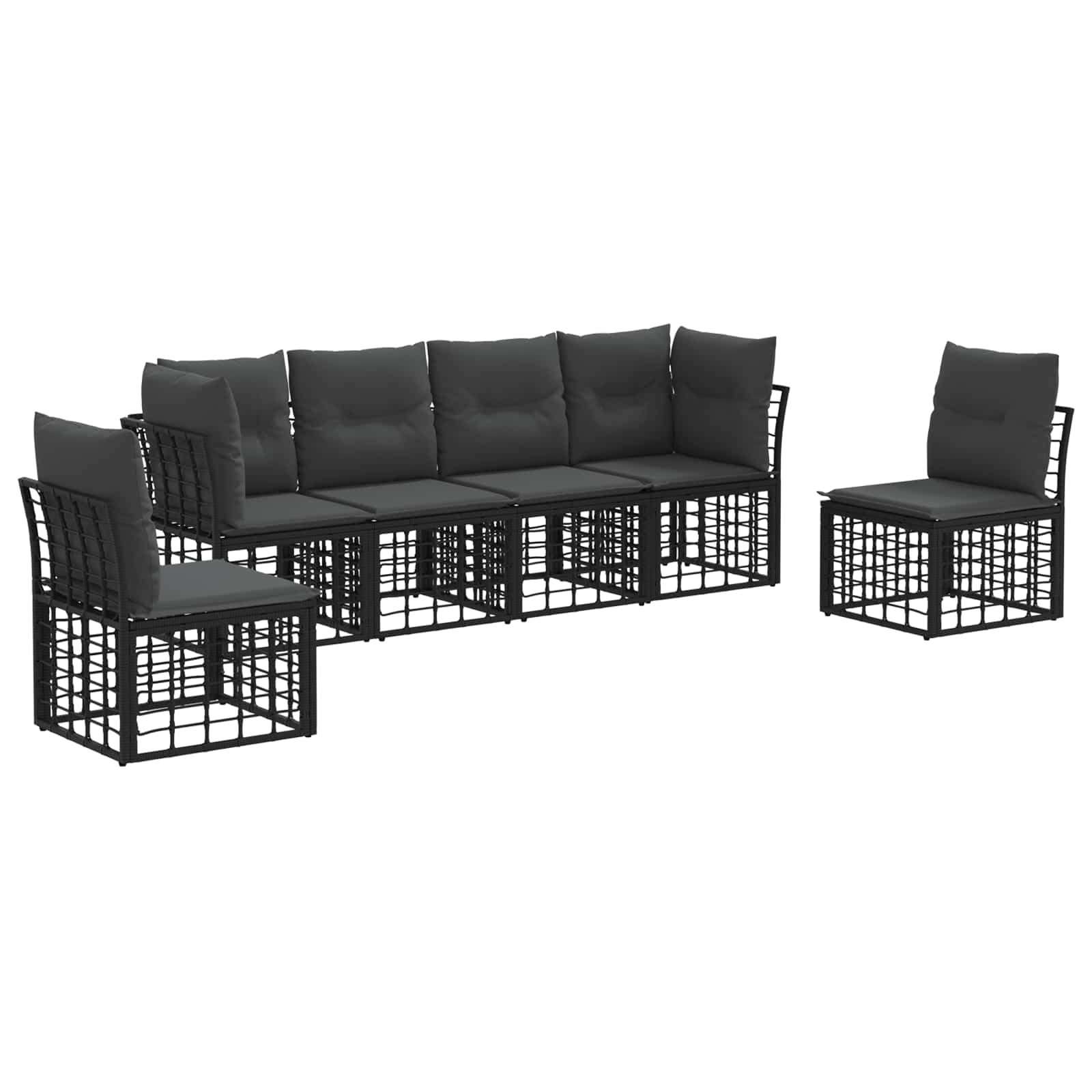 Set di divani da esterno Nero Poliestere | homemem39