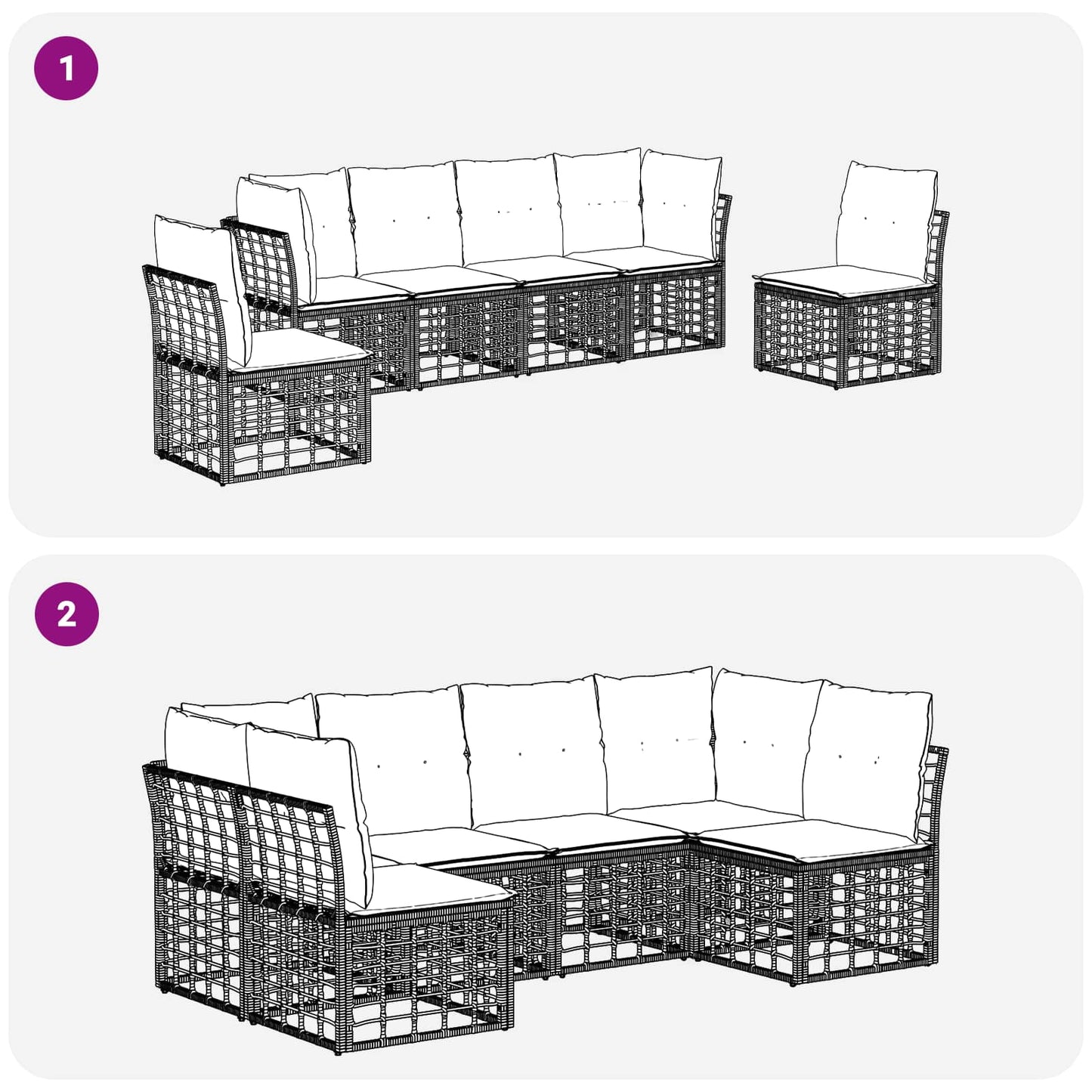 Set di divani da esterno Naturale Poliestere | homemem39