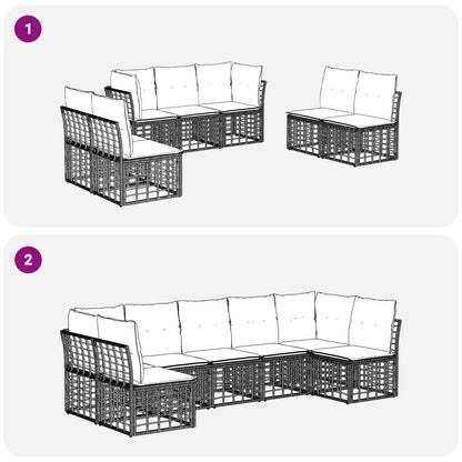 Set di divani da esterno Nero Poliestere | homemem39