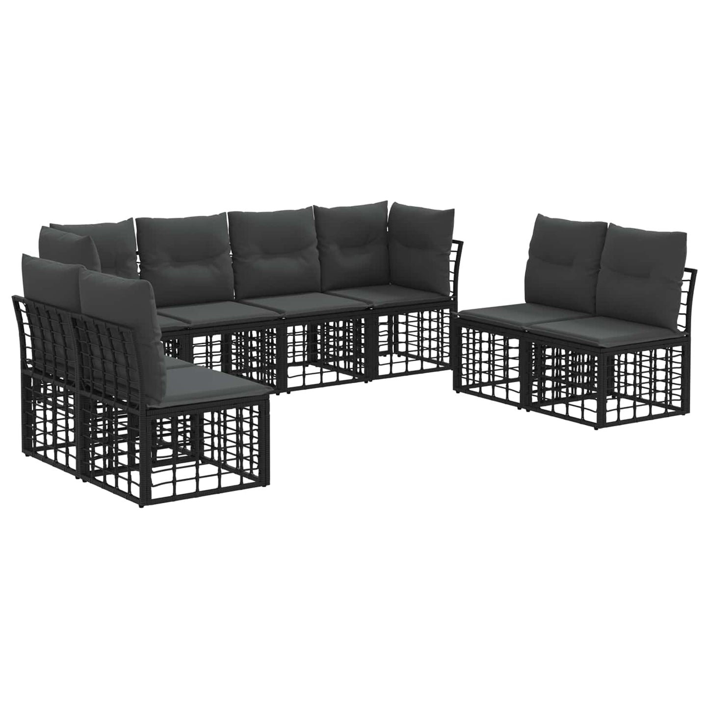 Set di divani da esterno Nero Poliestere | homemem39