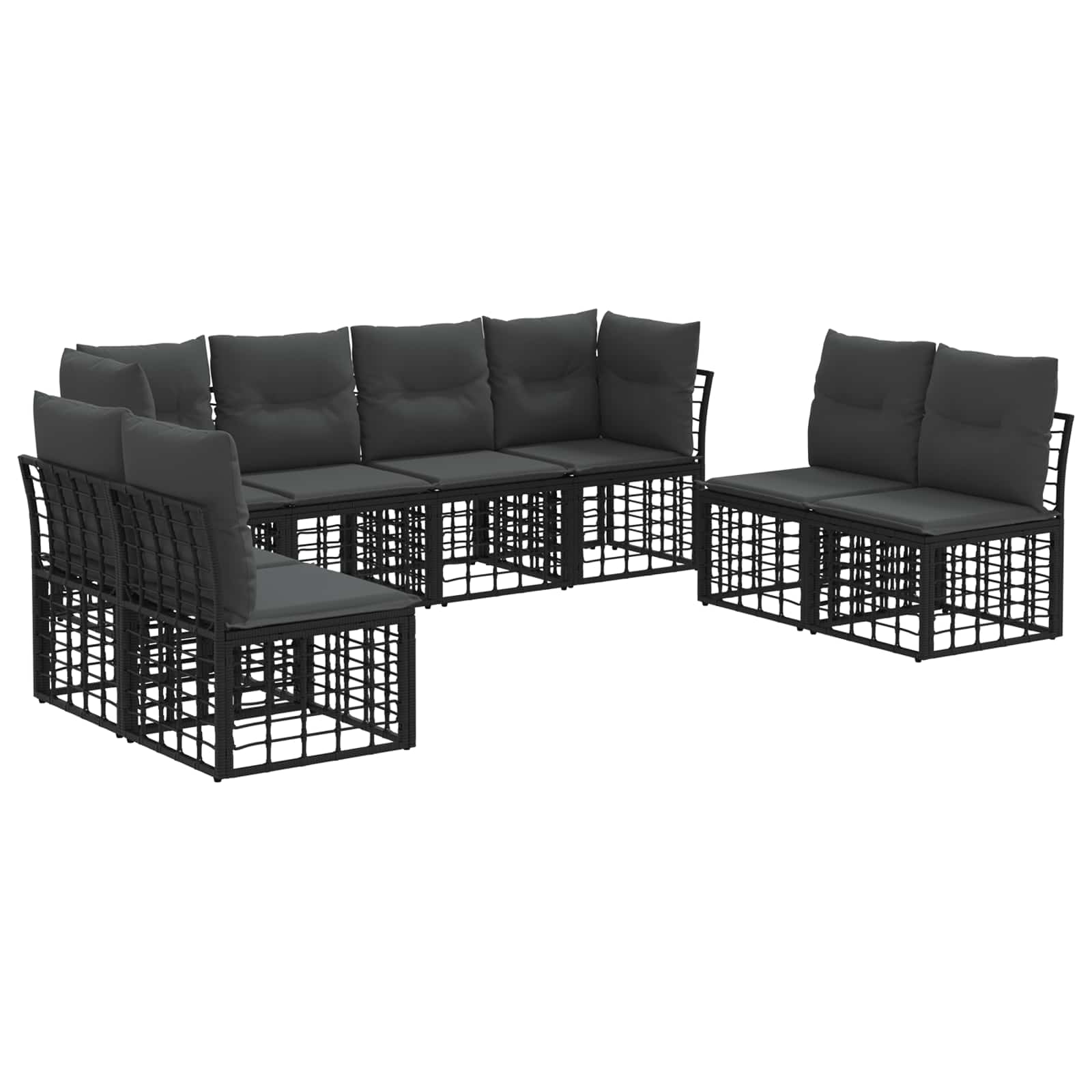 Set di divani da esterno Nero Poliestere | homemem39