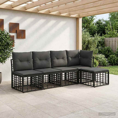 Set di divani da esterno Nero Poliestere | homemem39