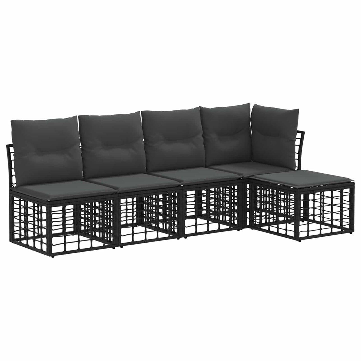 Set di divani da esterno Nero Poliestere | homemem39
