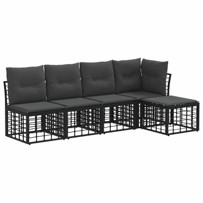 Set di divani da esterno Nero Poliestere | homemem39