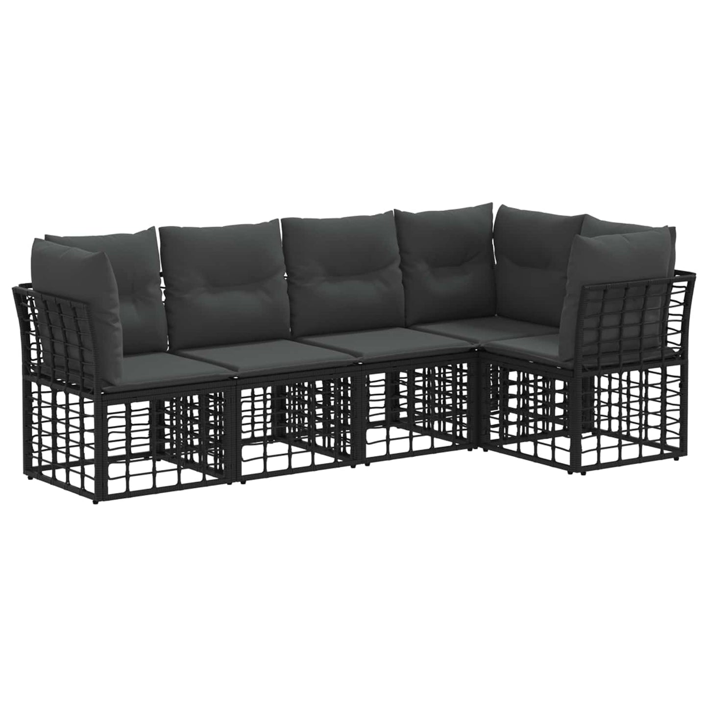 Set di divani da esterno Nero Poliestere | homemem39