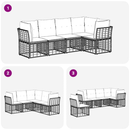 Set di divani da esterno Nero Poliestere | homemem39