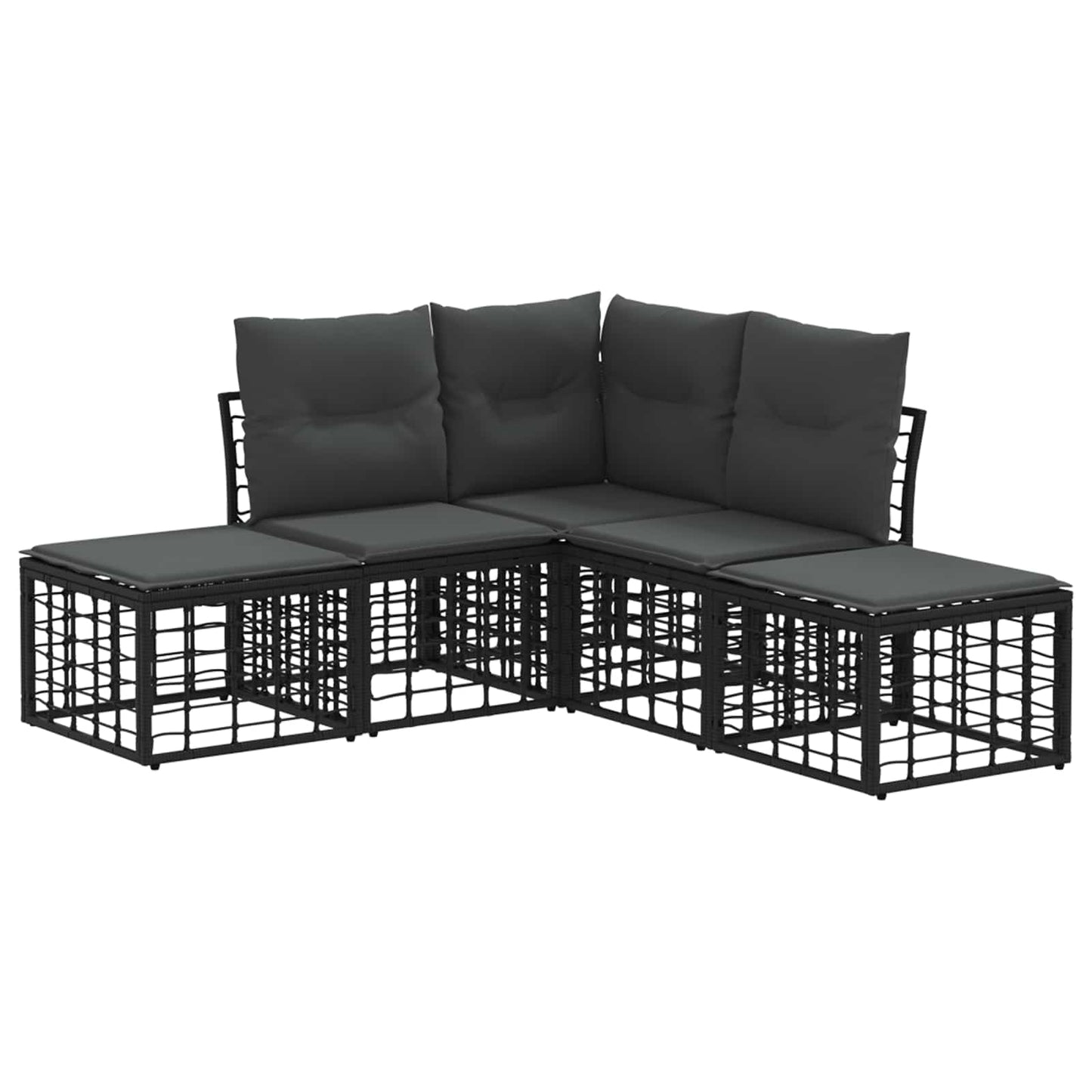 Set di divani da esterno Nero Poliestere | homemem39