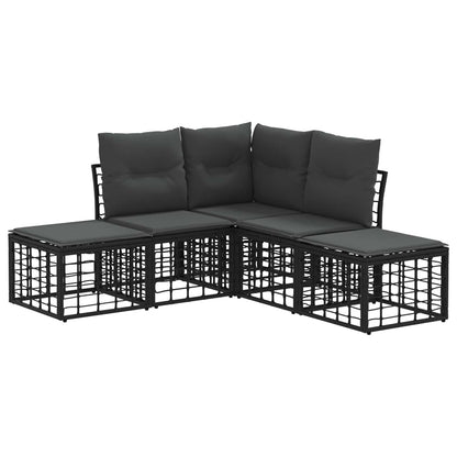 Set di divani da esterno Nero Poliestere | homemem39