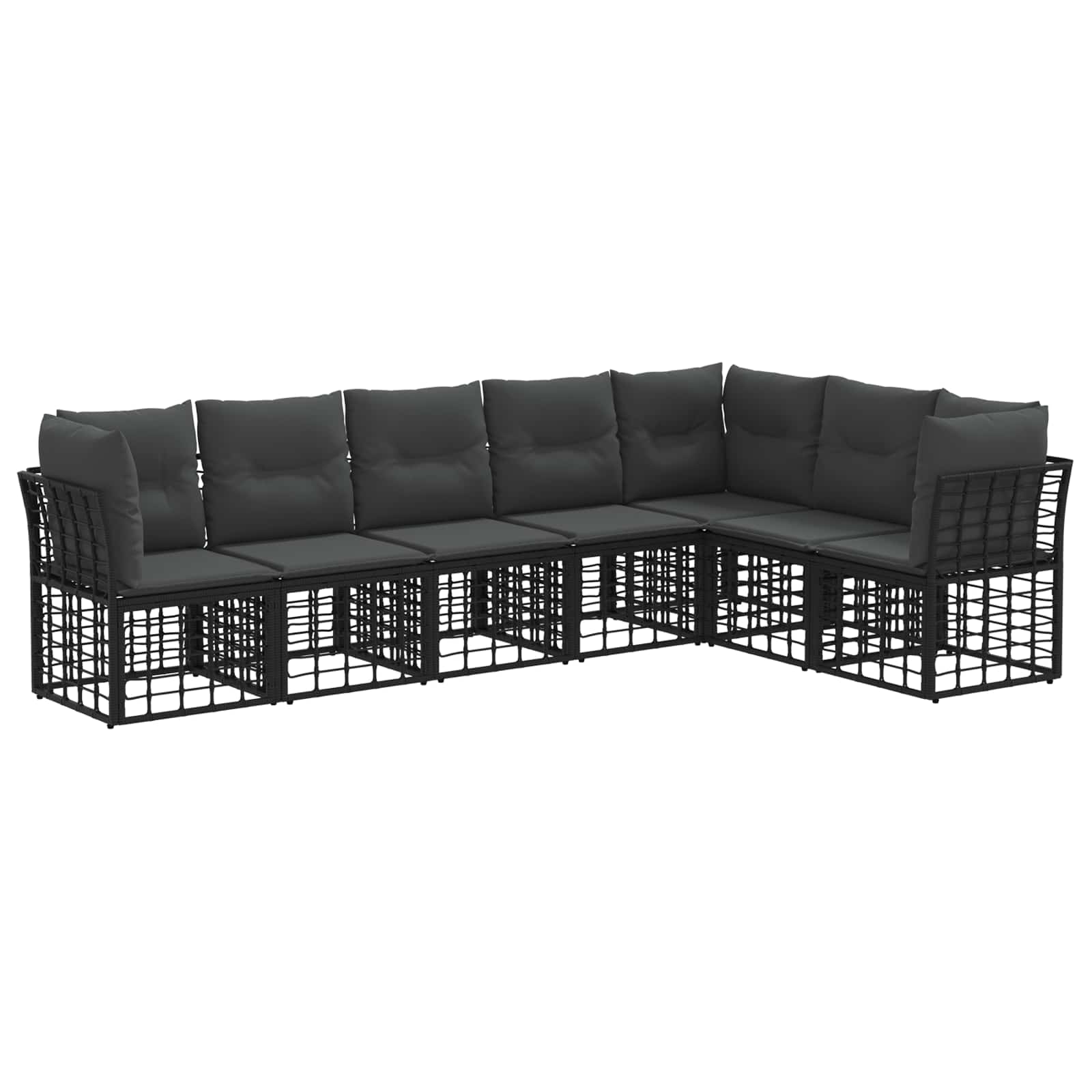 Set di divani da esterno Nero Poliestere | homemem39