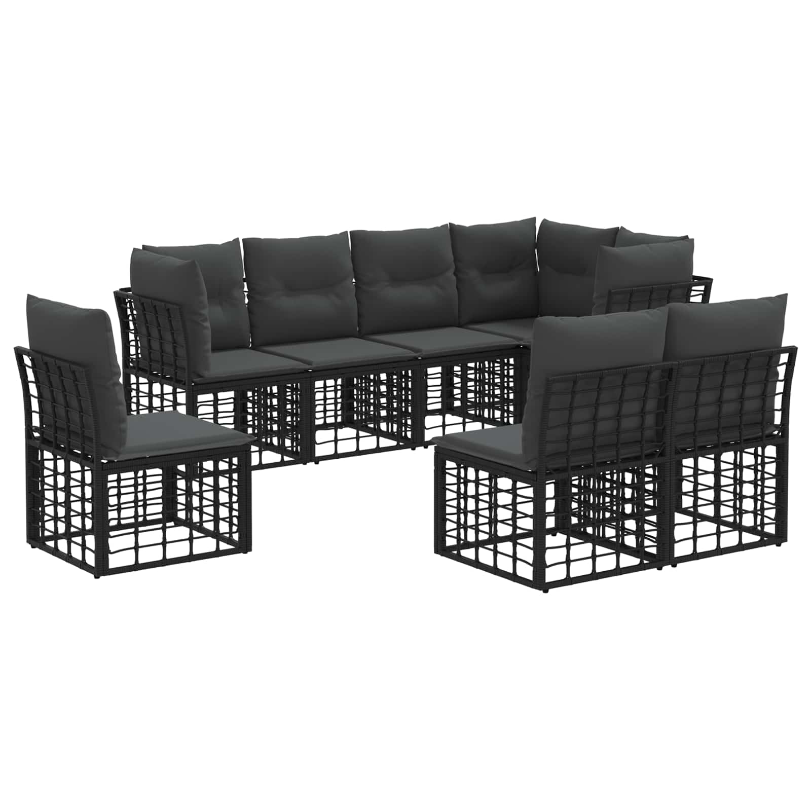 Set di divani da esterno Nero Poliestere | homemem39