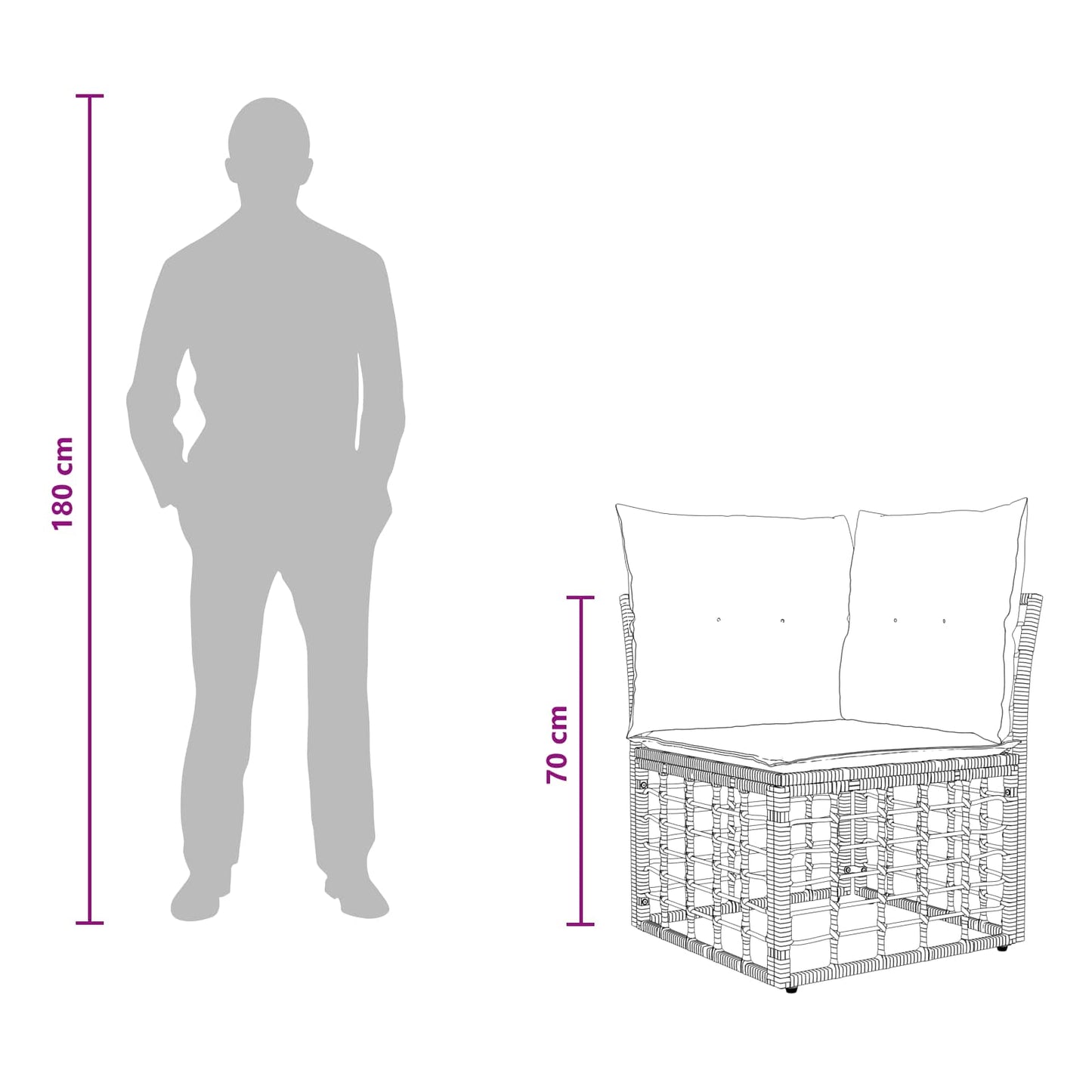 Set di divani da esterno 10 pz Naturale e Bianco Crema