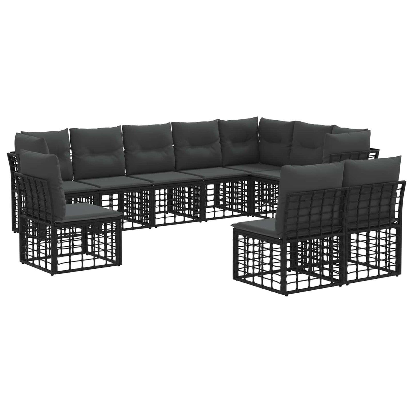 Set di divani da esterno Nero Poliestere | homemem39
