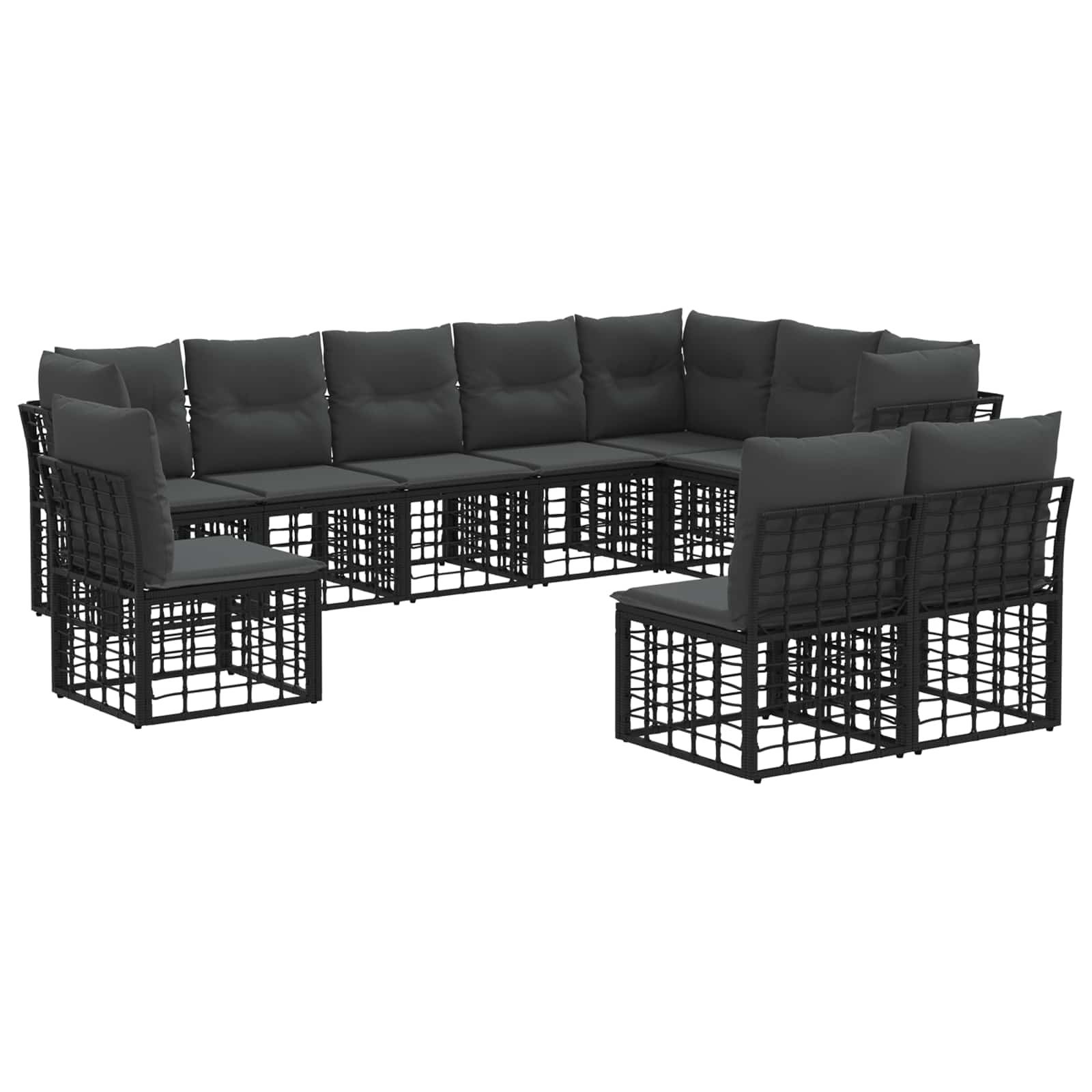 Set di divani da esterno Nero Poliestere | homemem39