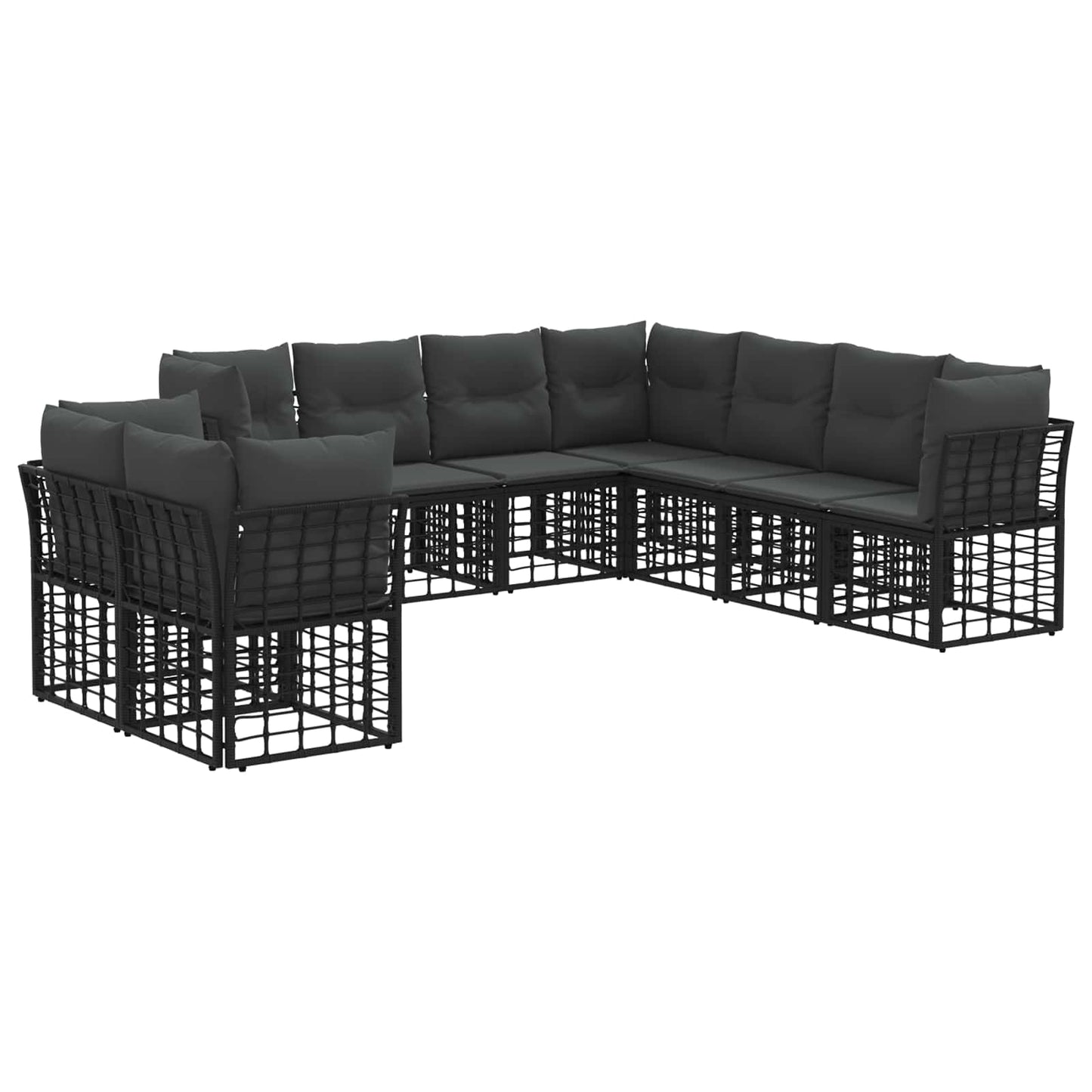 Set di divani da esterno Nero Poliestere | homemem39