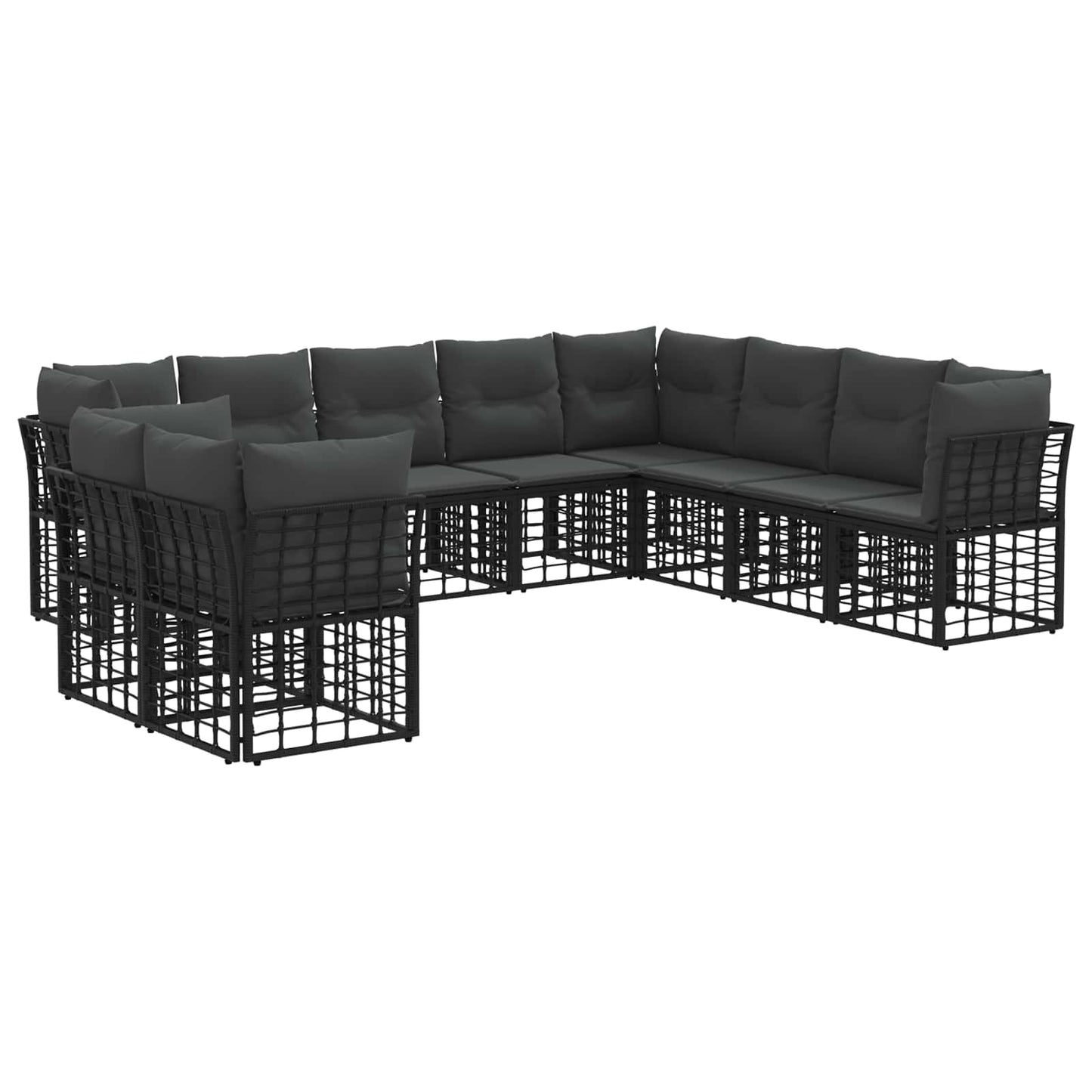 Set di divani da esterno Nero Poliestere | homemem39