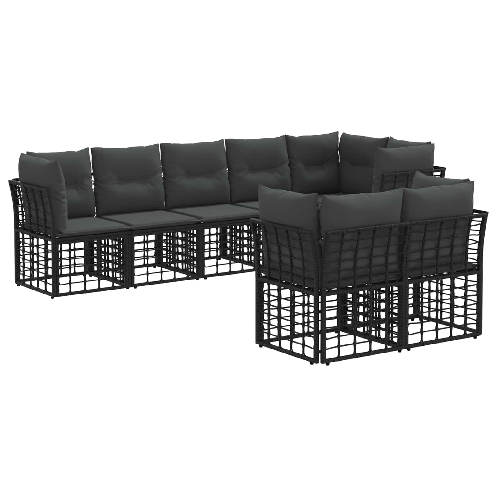 Set di divani da esterno Nero Poliestere | homemem39