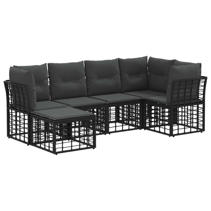 Set di divani da esterno Nero Poliestere