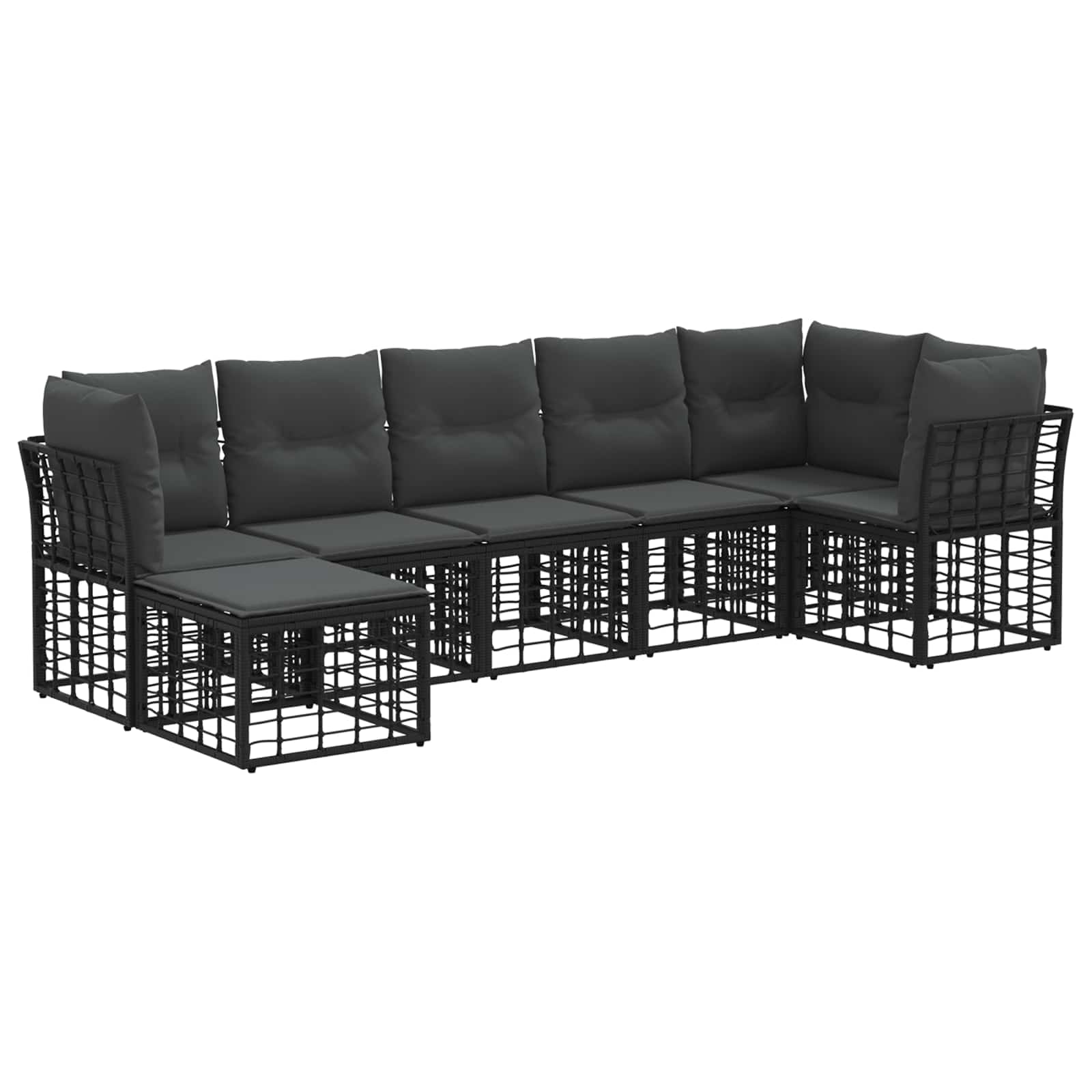 Set di divani da esterno Nero Poliestere | homemem39