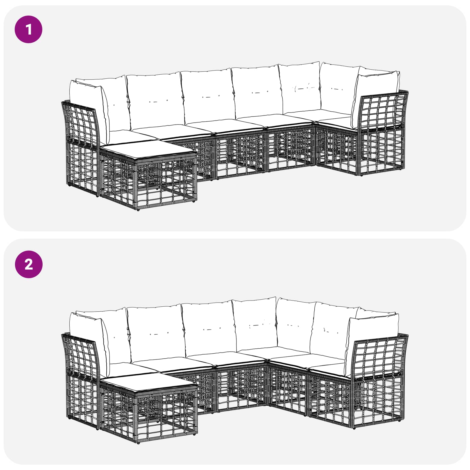 Set di divani da esterno Naturale Poliestere | homemem39