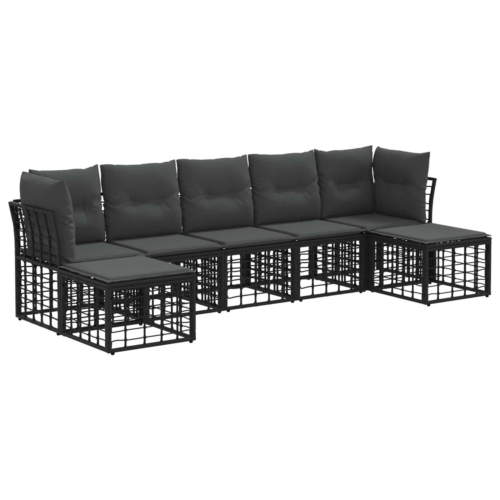 Set di divani da esterno Nero Poliestere | homemem39
