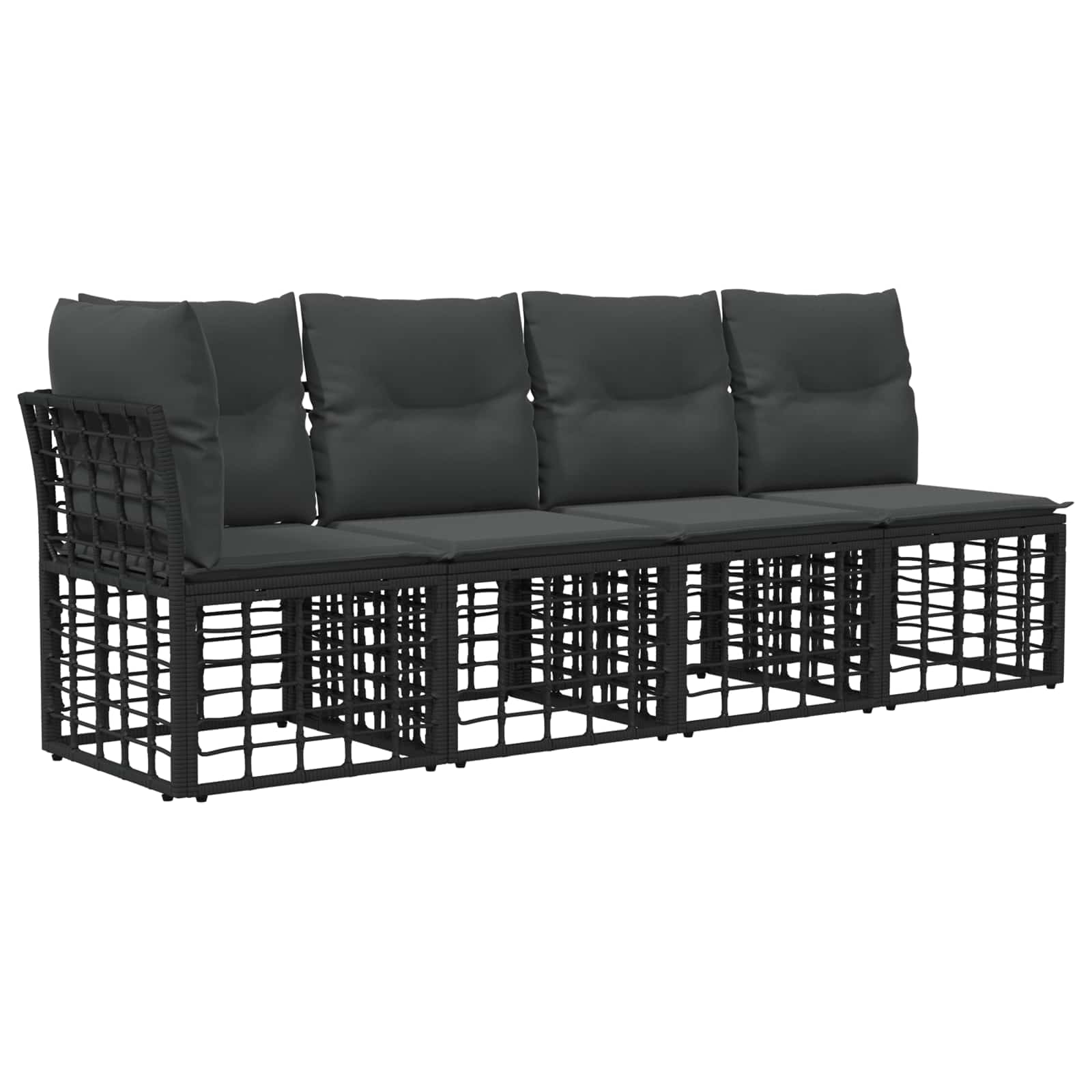Set di divani da esterno 8 pcs Nero e Grigio scuro Poliestere | homemem39