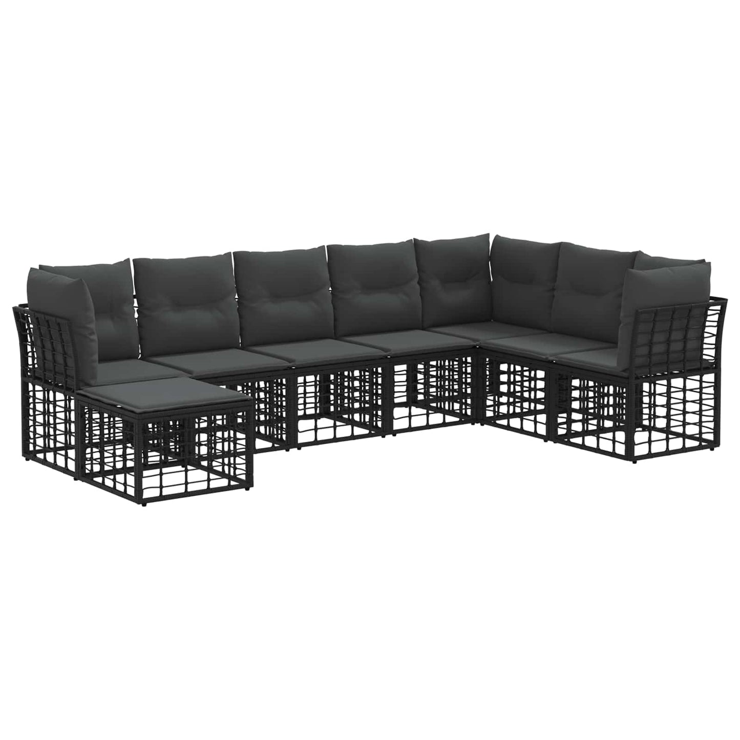 Set di divani da esterno Nero Poliestere | homemem39