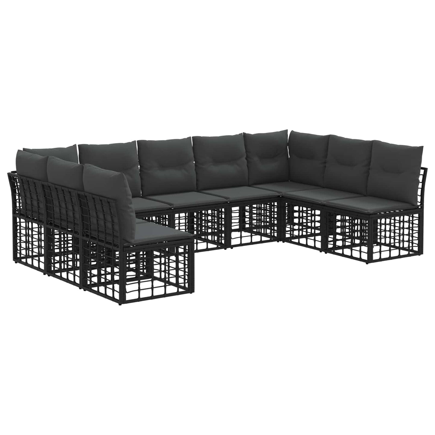 Set di divani da esterno Nero Poliestere | homemem39