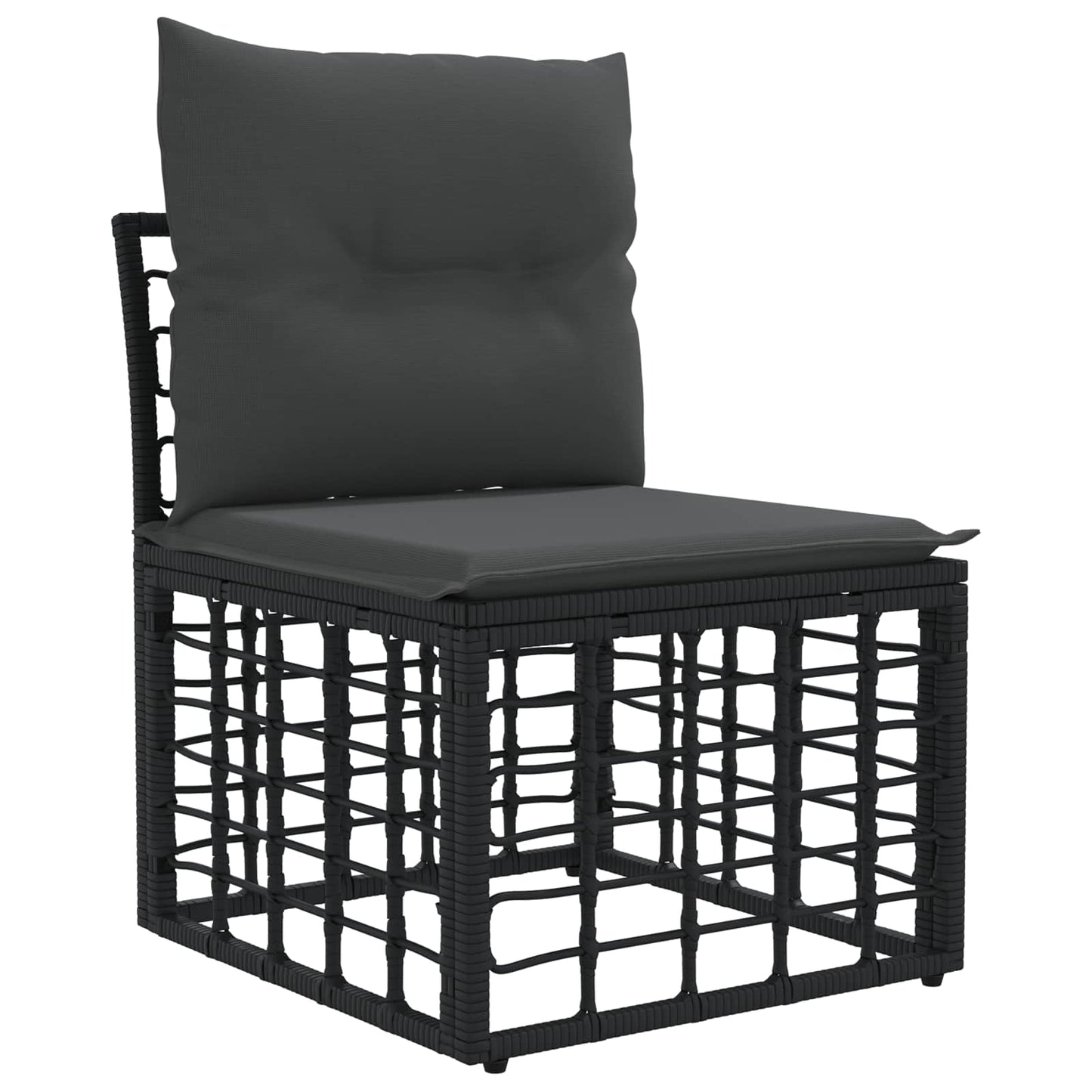Set di divani da esterno 10 pz Nero e Grigio scuro Poliestere