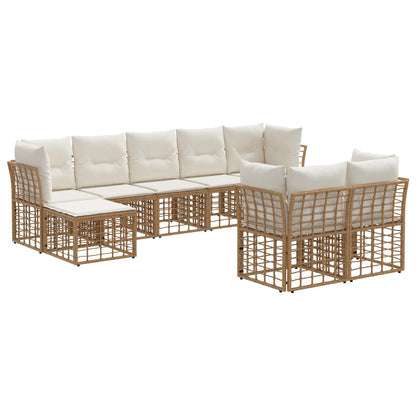 Set di divani da esterno Naturale e Bianco Crema Poliestere | homemem39