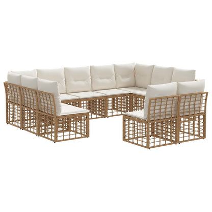 Set di divani da esterno Naturale e Bianco Crema Poliestere | homemem39