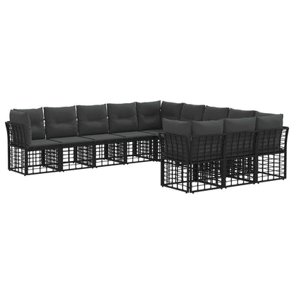 Set di divani da esterno Nero e Grigio scuro Poliestere | homemem39