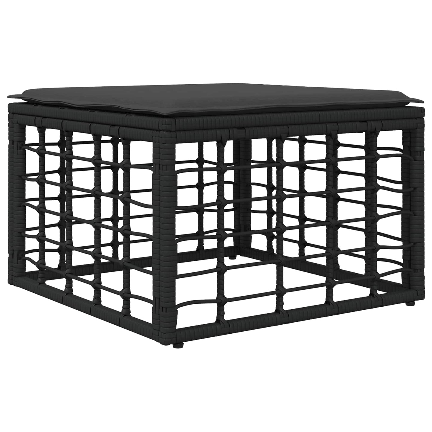 Set di divani da esterno 12 pz Nero e Grigio scuro Poliestere